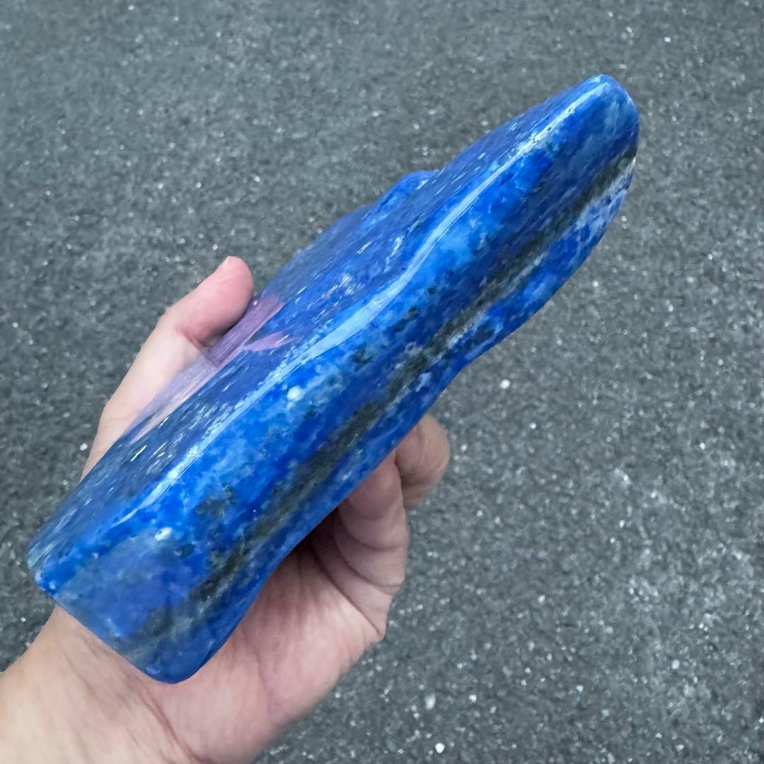 ☆ラピスラズリ☆高品質☆厄除☆約1170g☆アフガニスタン産☆天然無着色☆磨き石