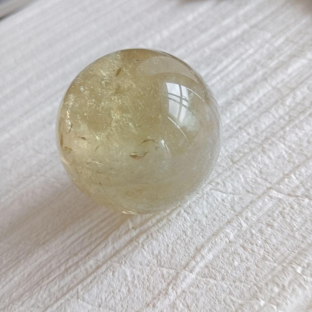 44mm　虹入りシトリン　丸玉　風水