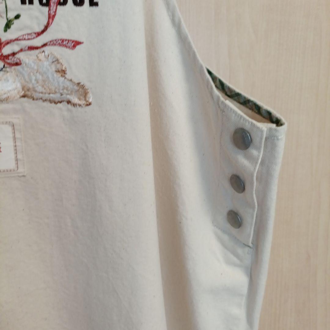 PINK HOUSE ウサギ刺繍オーバーオール