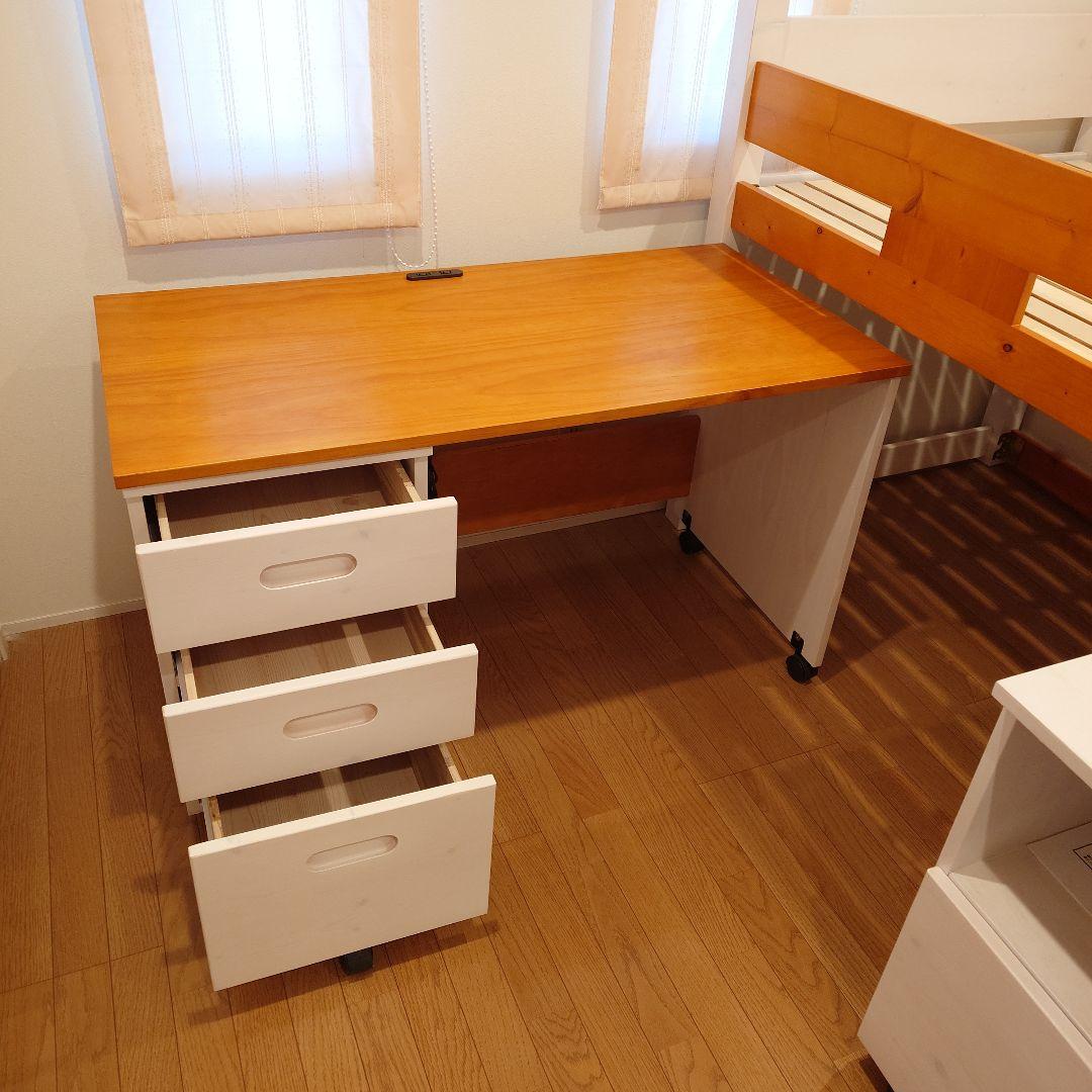 気まぐれショッピング☆【引取限定】組立式ロフトベッド4点セット