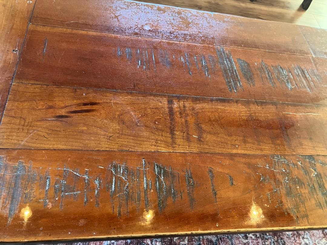 【一点モノ】木製 センターテーブル アイアン脚 ヴィンテージ アンティーク