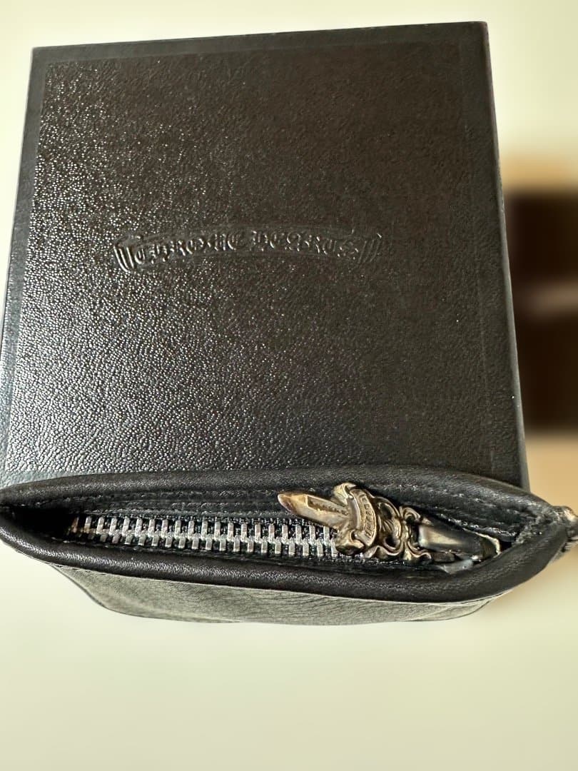 Chrome Hearts パース 3×4 ブラック ヘビーレザー