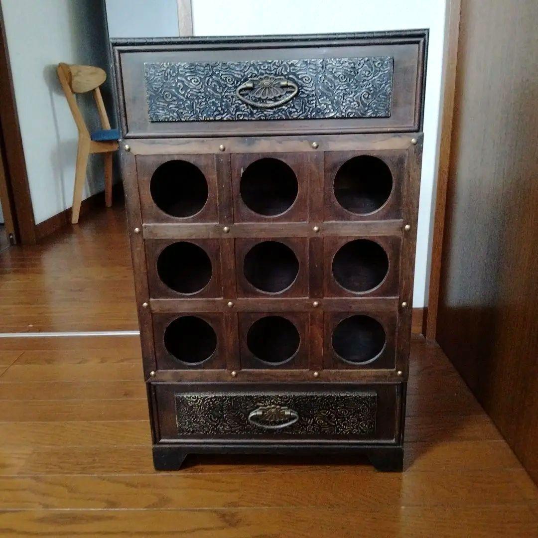 ワインラック　レトロ/ヴィンテージ　古民家/蔵出し/古道具　希少　シェルフ