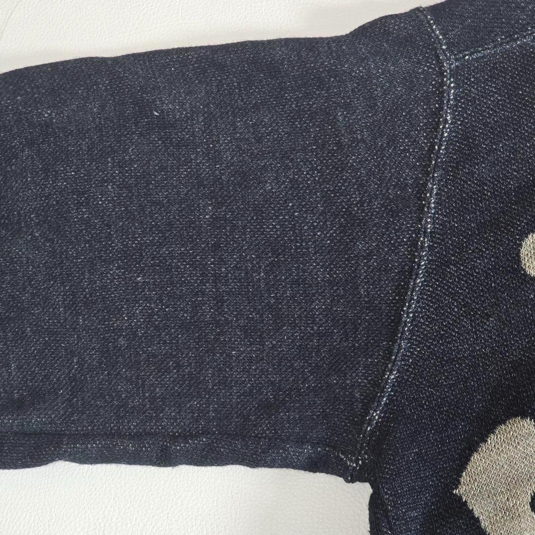 【未使用】45R ジャガードニット　インディゴ　リネン 100%