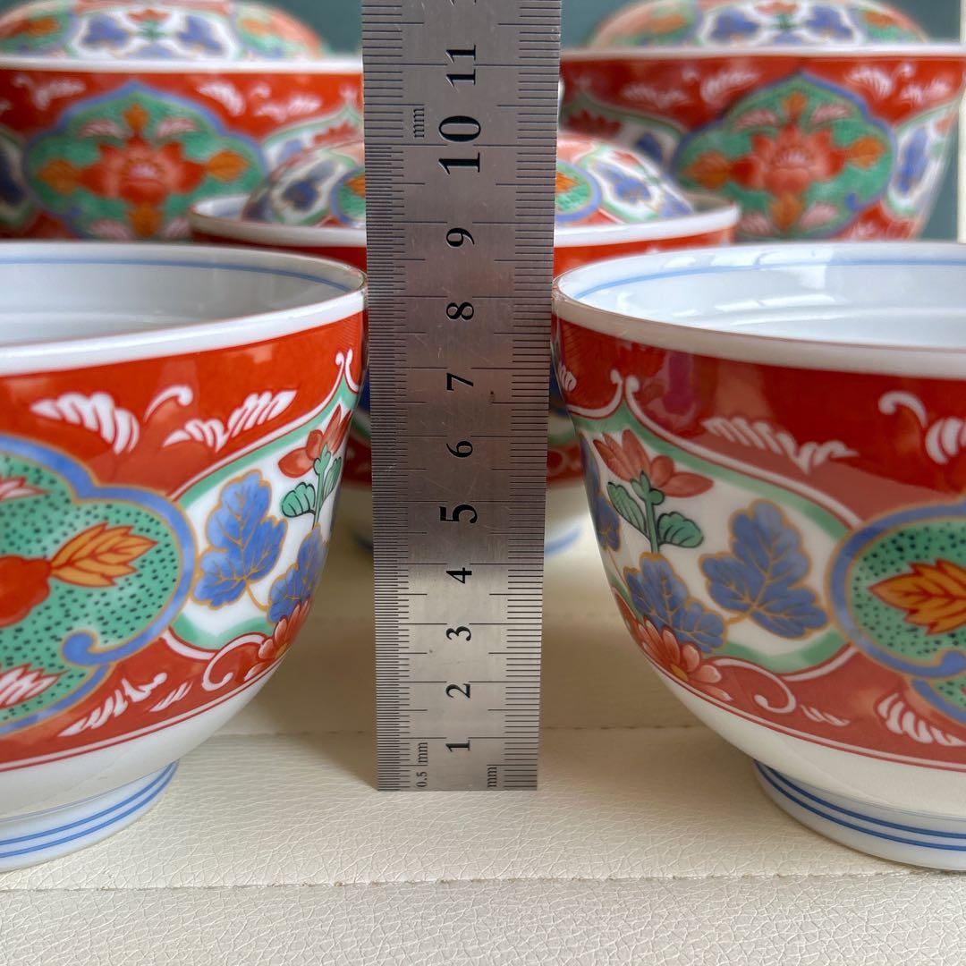 美濃焼　前畑　庫山窯　蓋付きどんぶり揃　5客セット　丼ぶり　色絵　金彩古伊万里