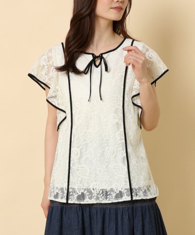 ローズティアラ　大きいサイズ　レースブラウス