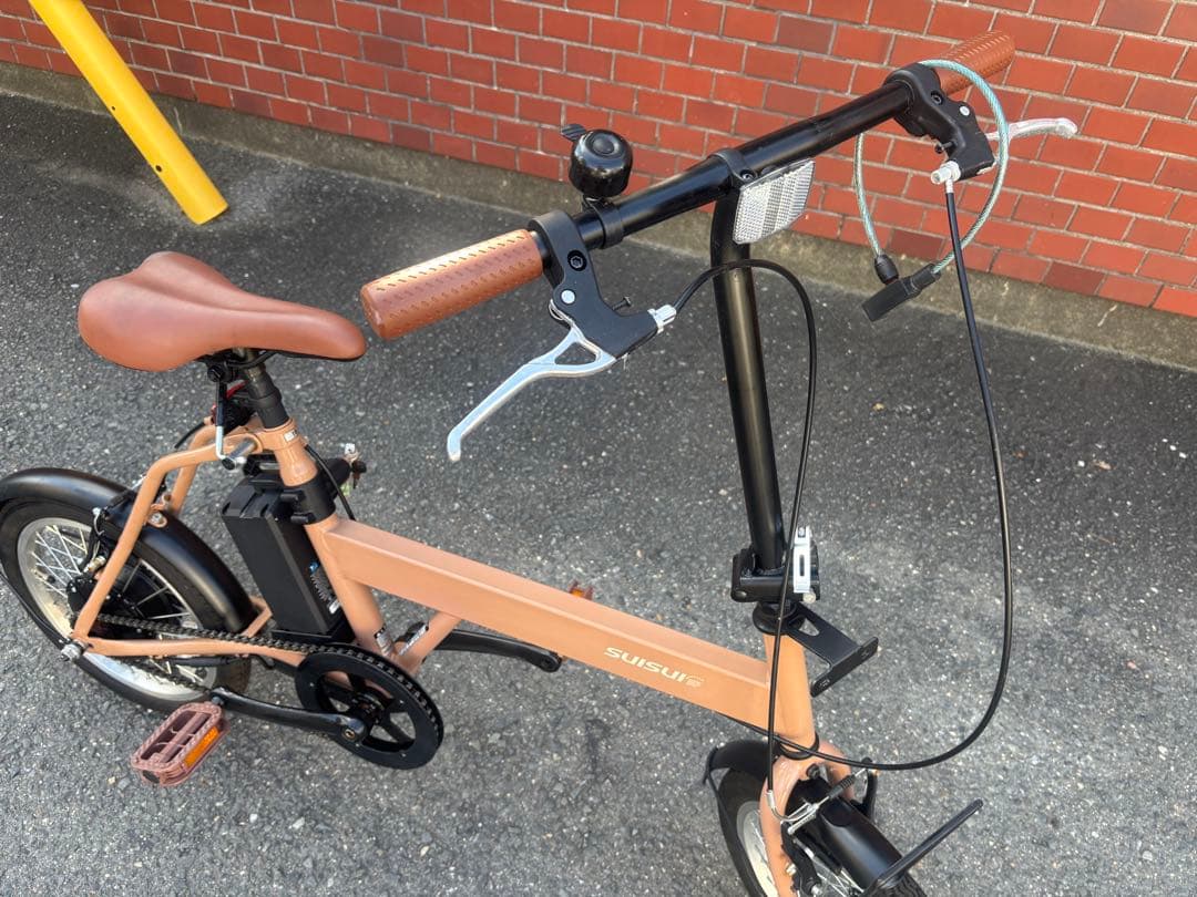 Suisui 綺麗な折りたたみ電動自転車 ベージュ