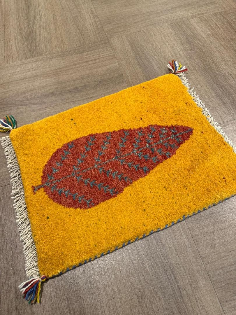 ギャッベ 56x44cm ペルシャ絨毯 手織り ギャベ 玄関マットラグ 絨毯