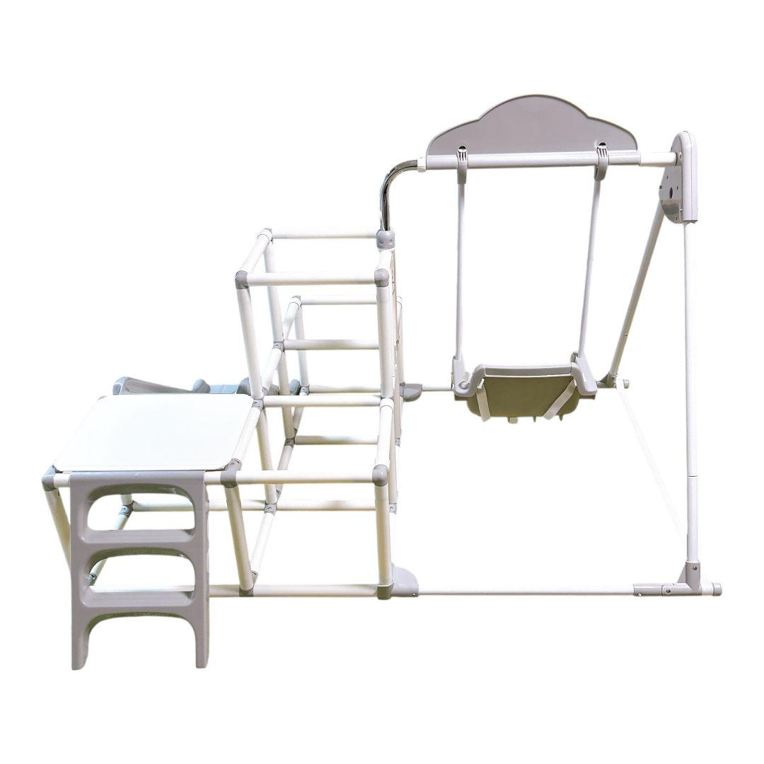 野中製作所 おりたたみ わんぱくスライダージム ブランコ付DX グレーホワイト