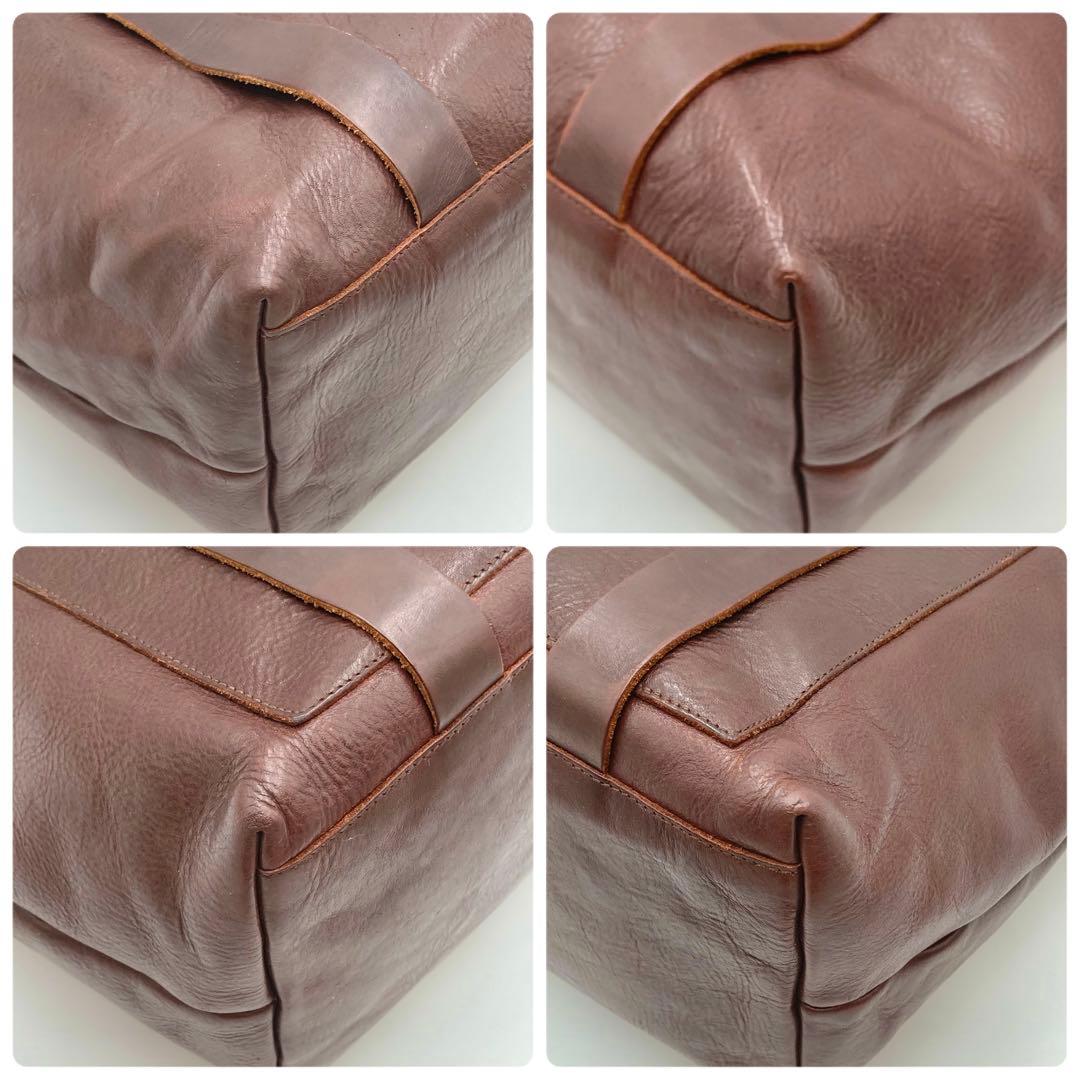 キャンパンダ✨ IL BISONTE トートバッグ レザー こげ茶 ロゴ