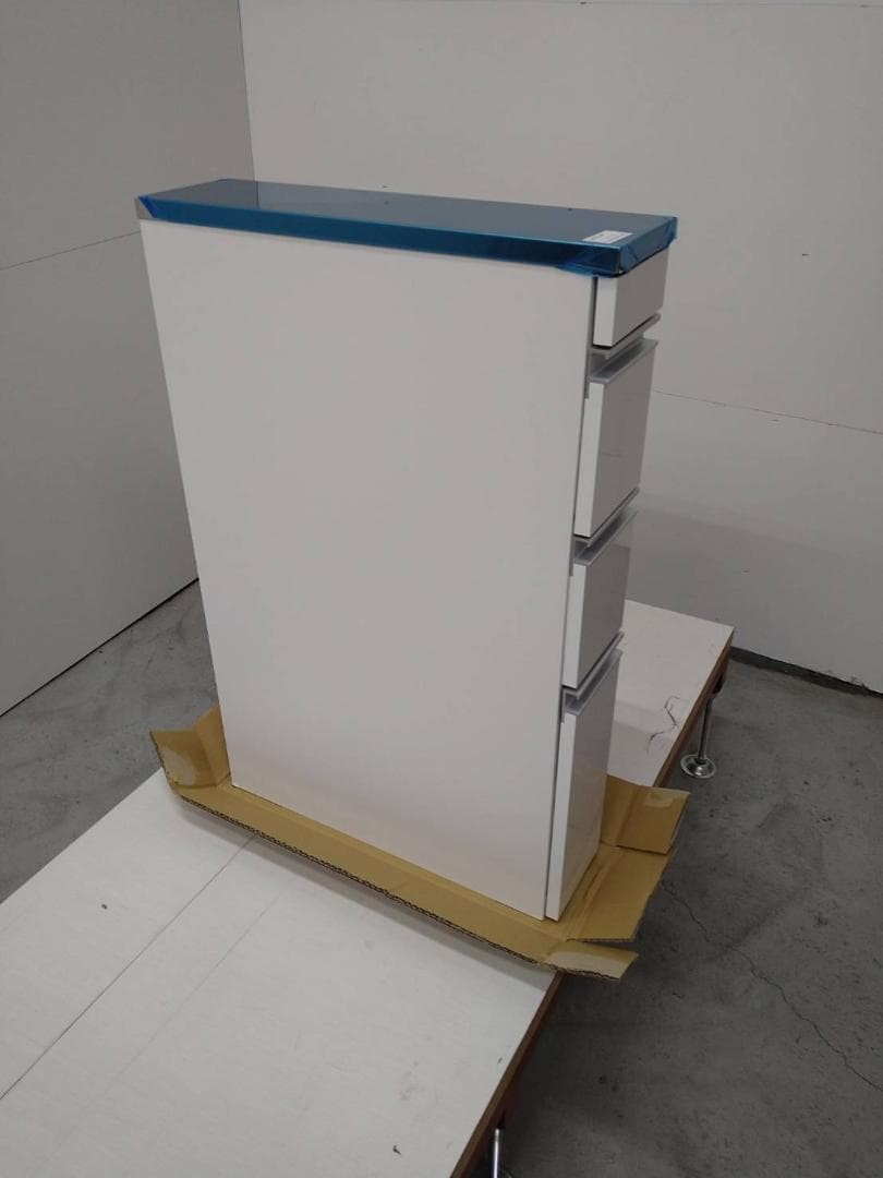 61115 ステンレス天板シンクサイド収納庫3段　幅15　ホワイト