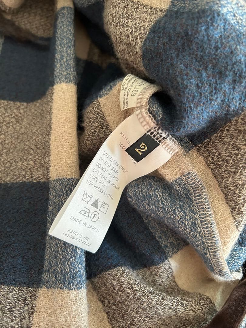 kapital フリンジブロックチェックジャケット