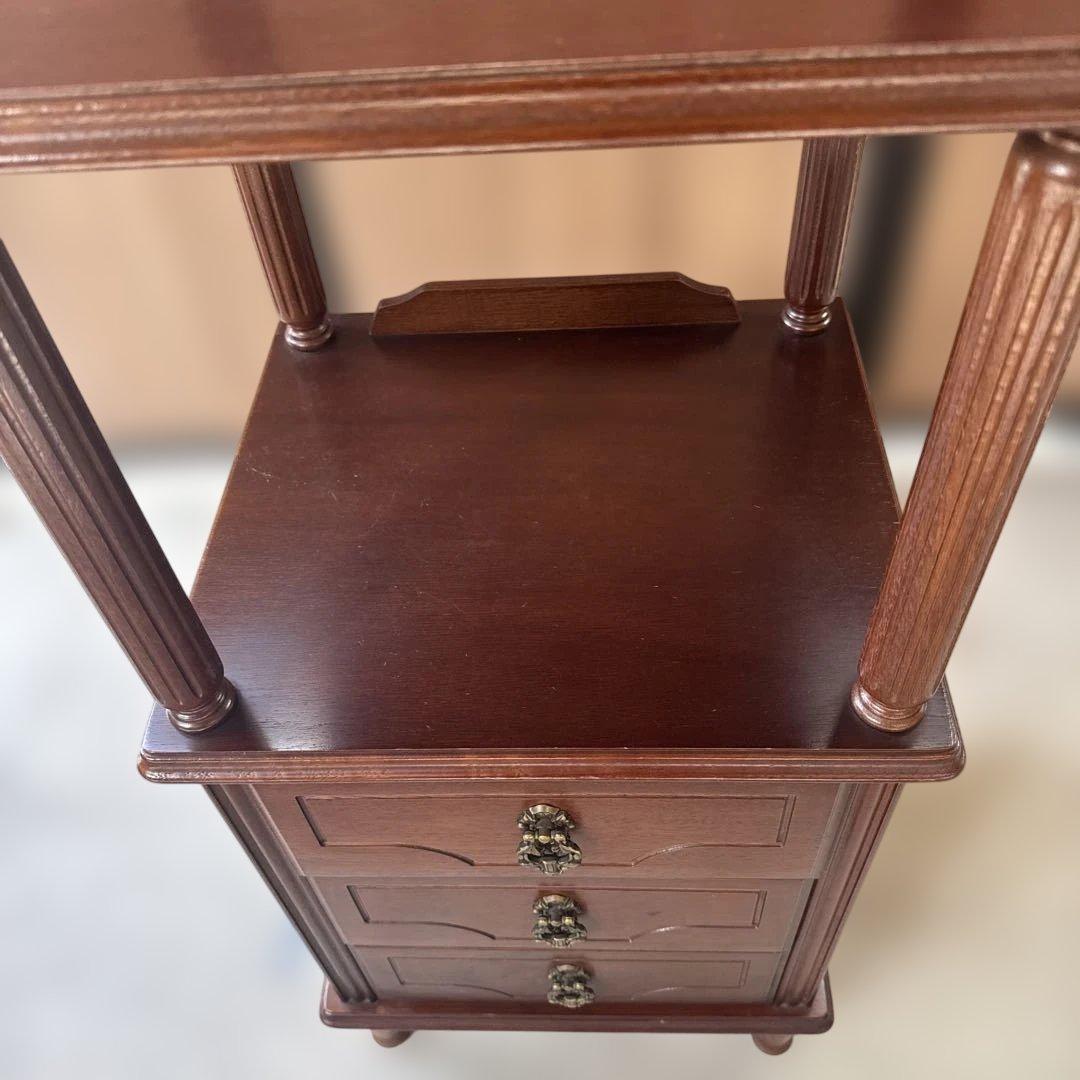 (37) AYANO CRAFT 綾野製作所 木製 キャビネット 電話台 レトロ