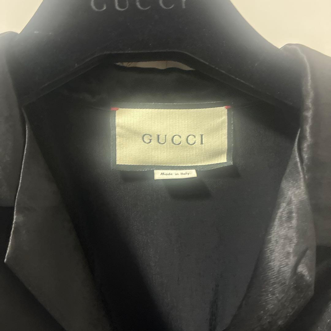 GUCCI ブラックサテンシャツ
