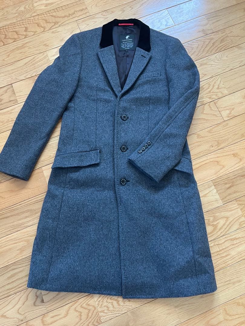 美品！【LOVELESS】ラブレスMENS グレーチェスターコート メンズコート