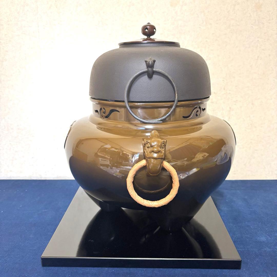 風炉/茶釜/電熱器/野々田製電熱器一体型風炉/鬼面風炉/志きの釜/敷板/茶道具