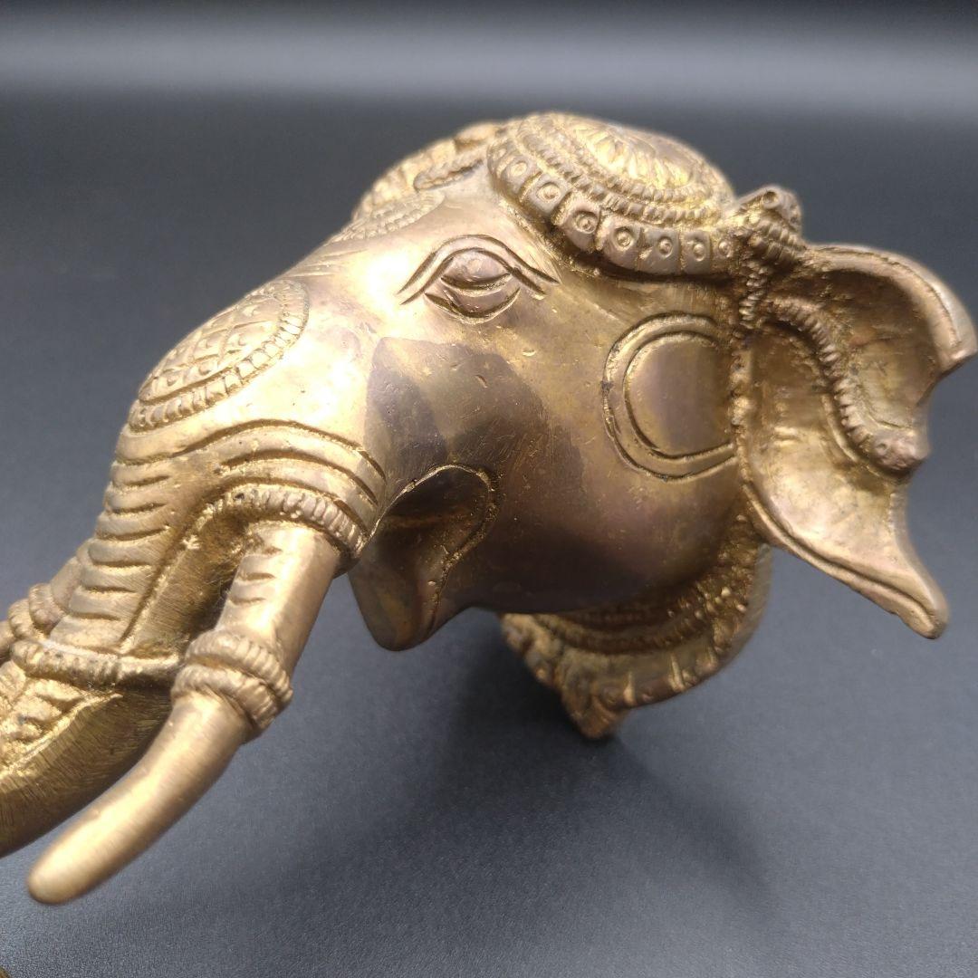 像の頭　ドアベル　デザイナー 真鍮 　壁掛け ベル付き　アンティーク