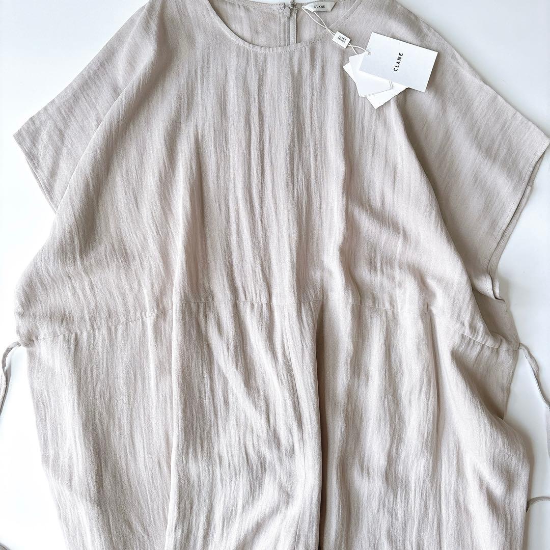 新品⁑クラネ　フォールドオールインワン　グレー　フレンチスリーブ　ワイドパンツ