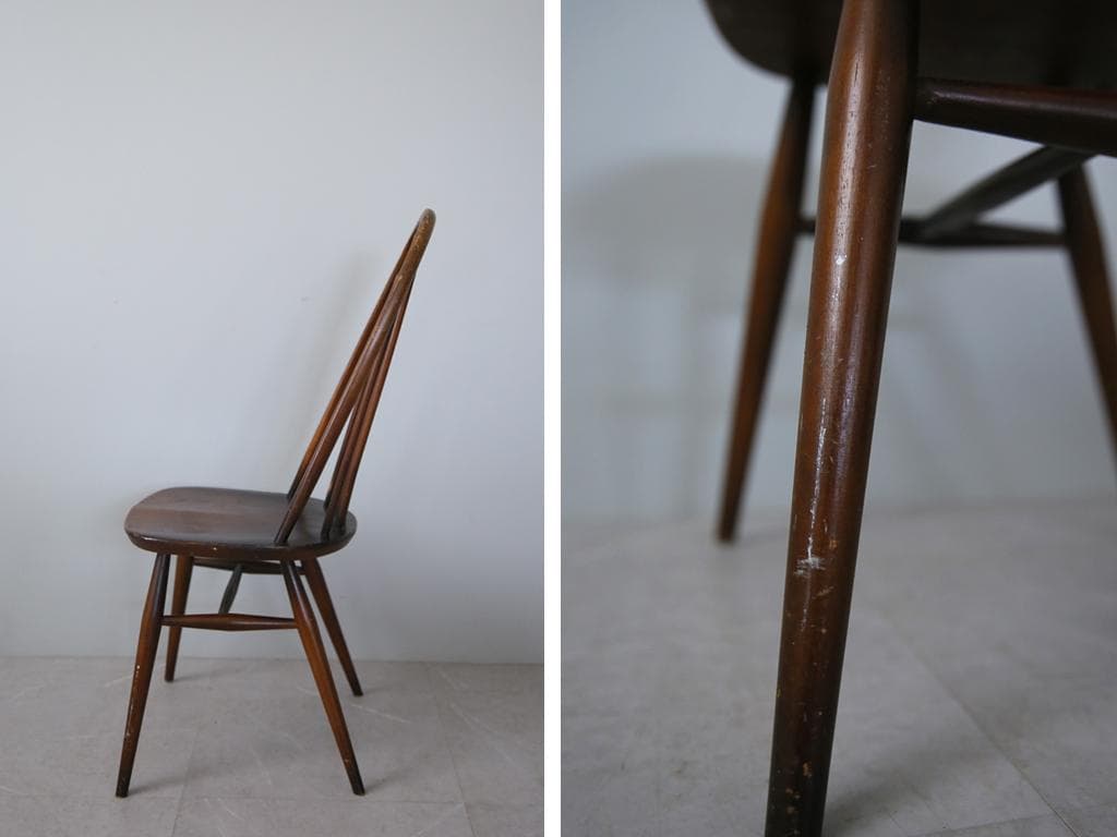 英国アンティークアーコールクエーカーチェア/ダイニングイス(89-115-1)