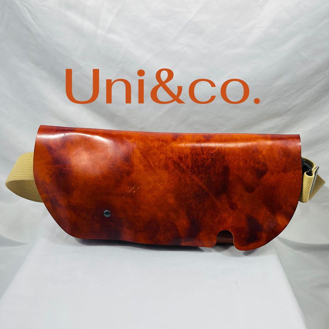 Uni&co. ユニアンドコー　ブラウンレザー メッセンジャーバッグ