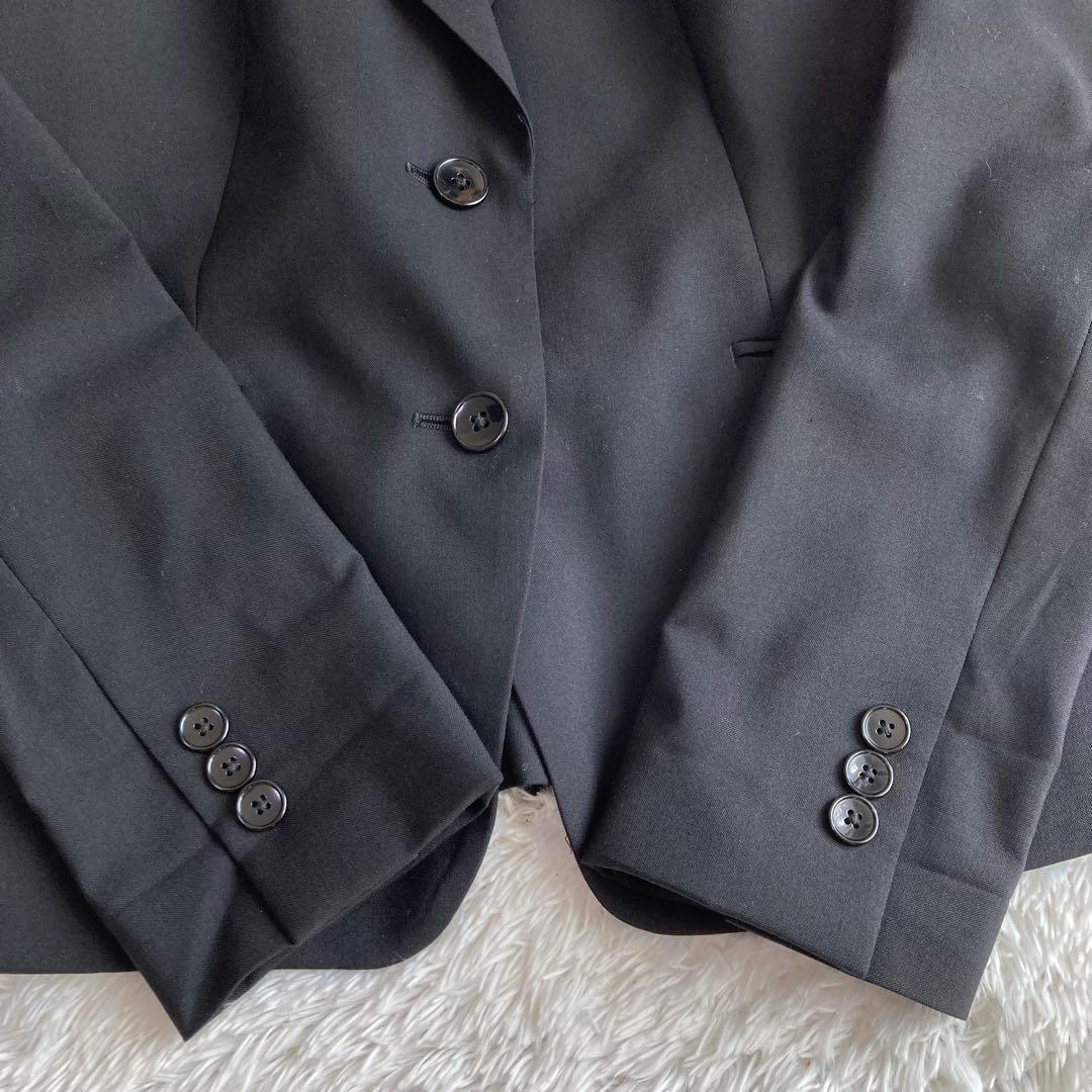 エヌラインプレシャス 洗える パンツスーツ 黒 無地 13号 大きいサイズ