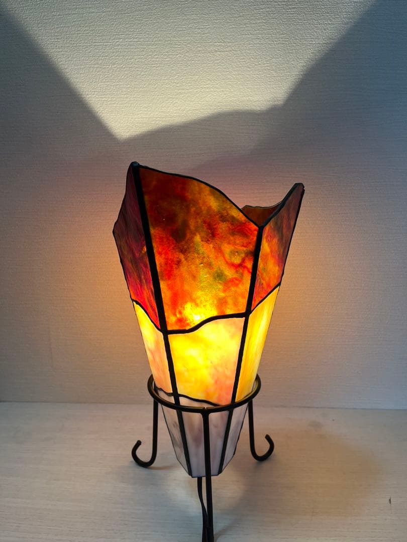 ステンドグラス《電気ランプ脚付③》