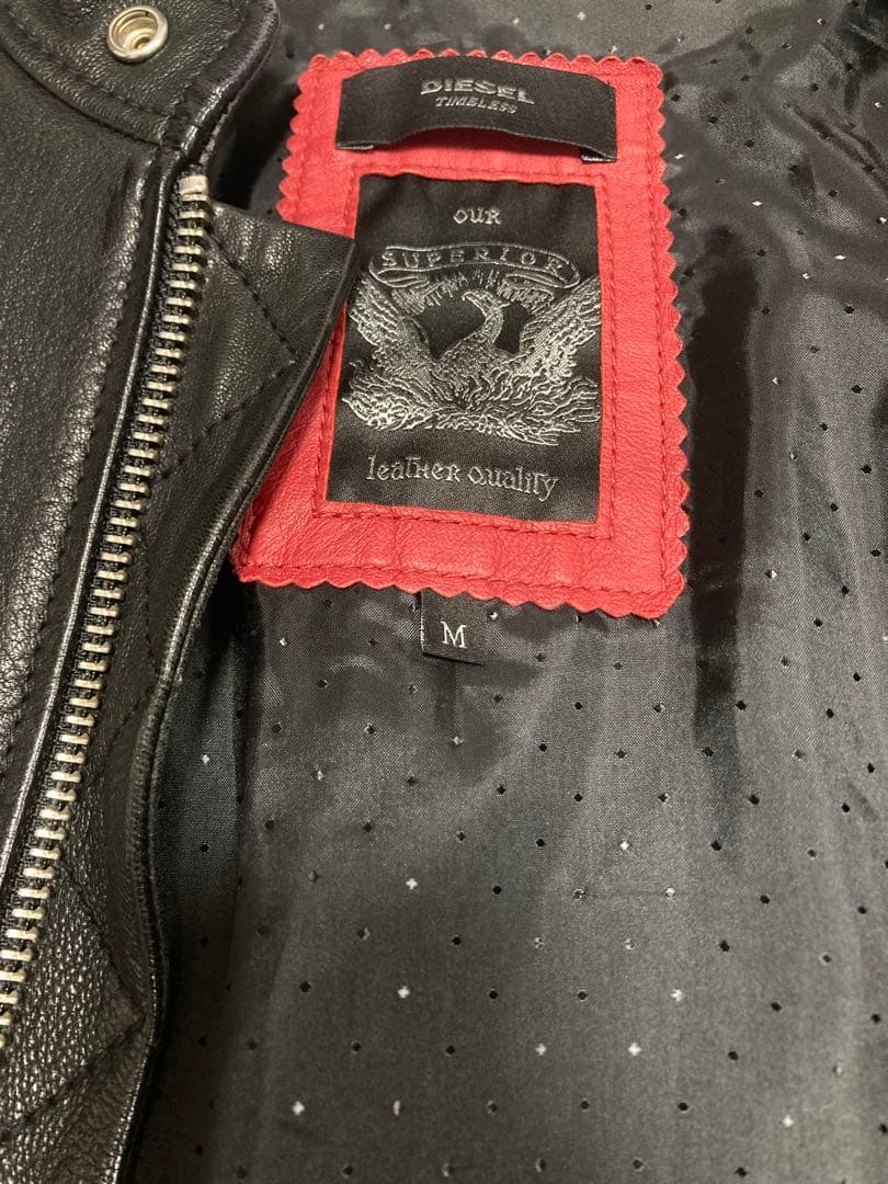 12.5万円　DIESEL ディーゼル　レザージャケット　シングルライダース