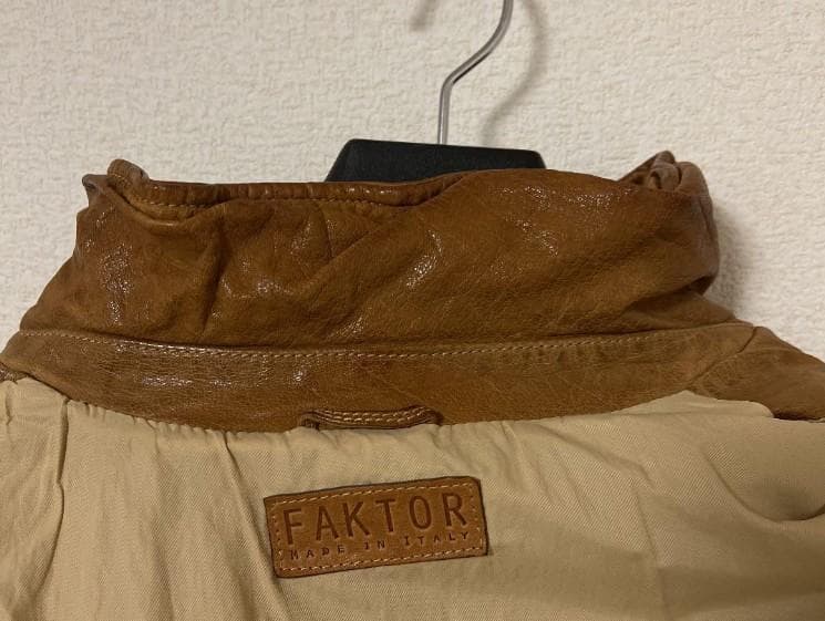 FAKTOR ファクター レザージャケット Mサイズ イタリア製 キャメル
