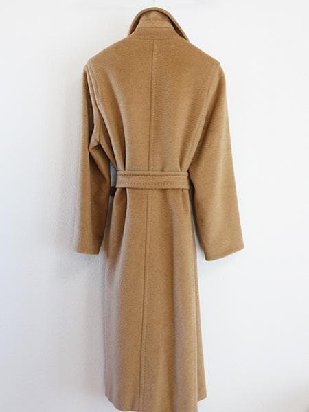 マックスマーラキャメル100％ベルテッドコート■白タグ■36マニュエラマヌエラ