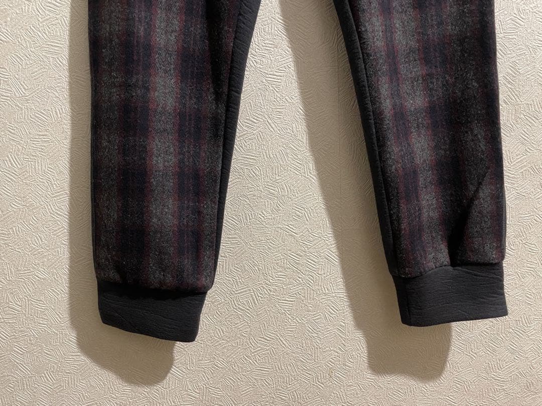 イタリア製 LANVIN ファーストライン オンブレ チェック ジョガー パンツ