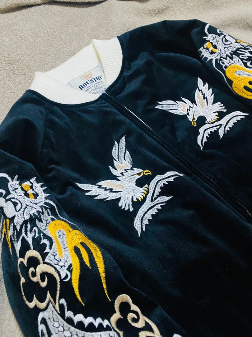 美品 HOUSTON USA 別珍 鹿鷲龍 日本限定 スカジャン vintage