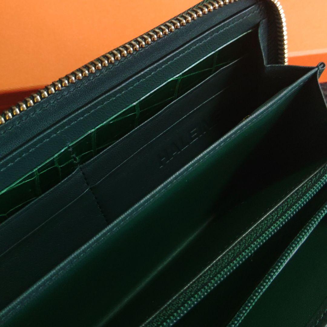 ナイルクロコダイル 財布 グリーン　定価107800円