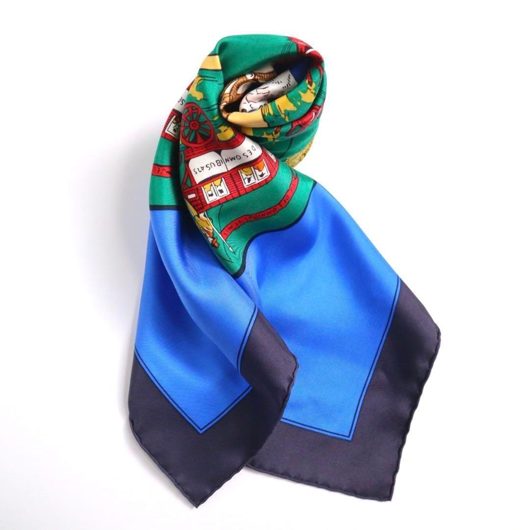 HERMES エルメス 大判 スカーフ カレ90 オムニバスと白い貴婦人のゲーム