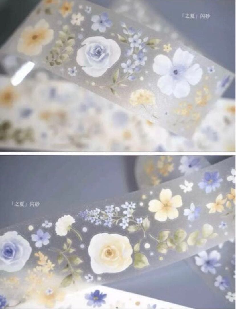 闪砂 4.5cm×5m 之夏 海外マスキングテープ　海外マステ　花