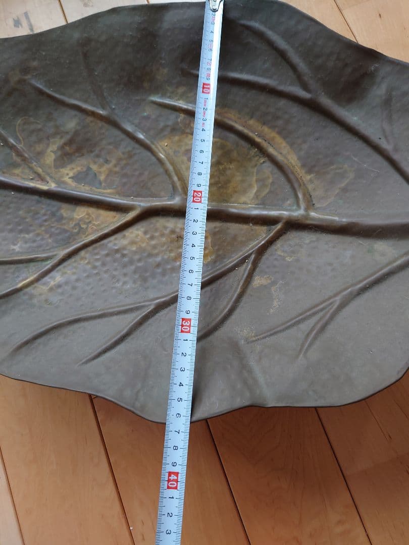 真鍮　大きな葉っぱオブジェ