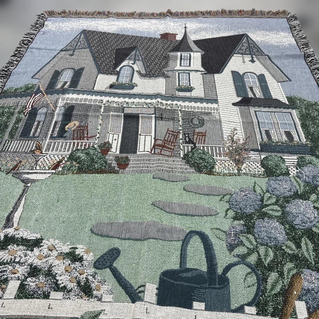 家　花　マルチカバー　ソファカバー　ヴィンテージラグ　172x135