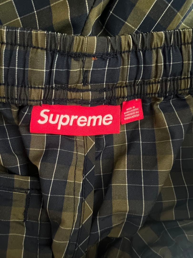 SUPREME チェック柄 ナイロンパンツ