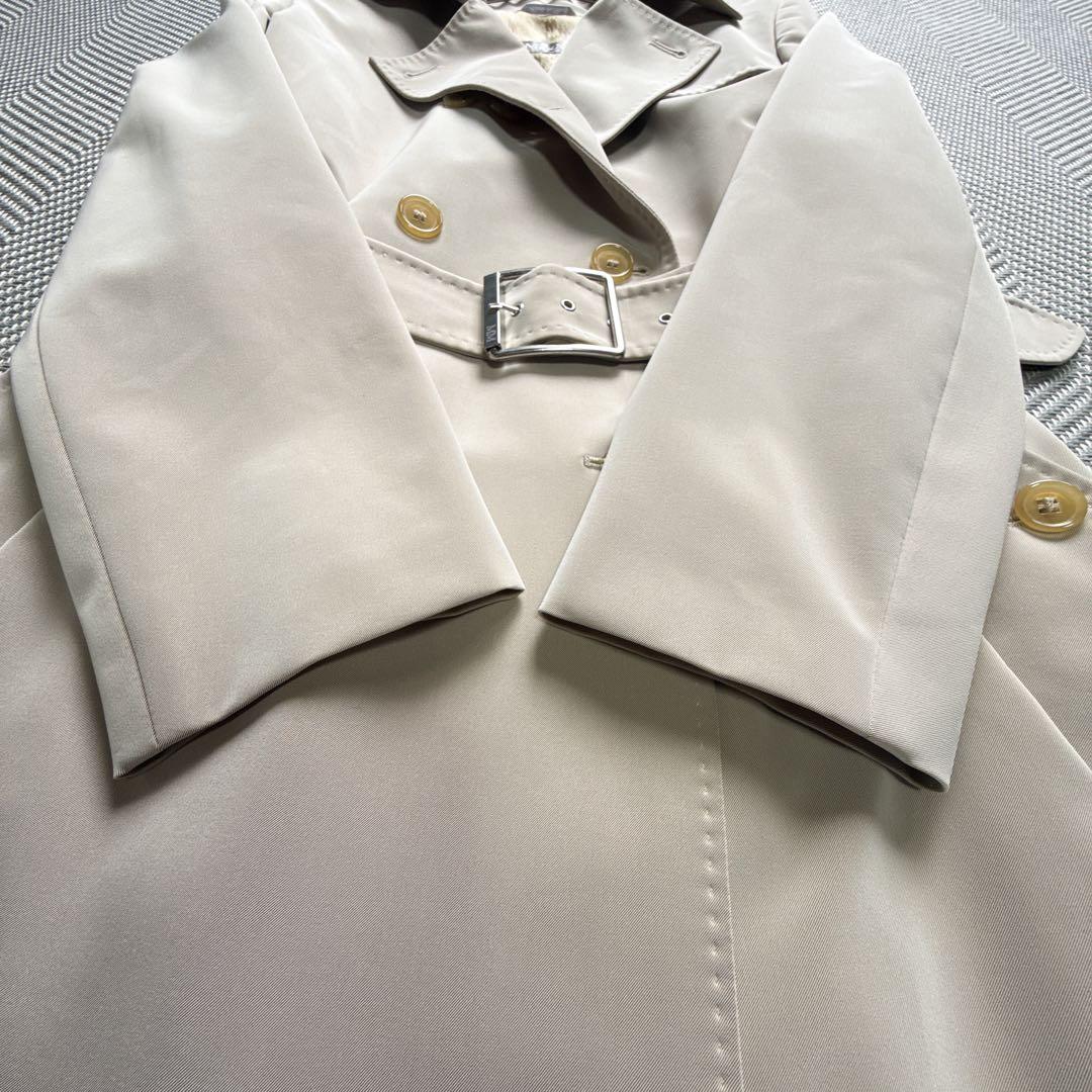 極美品 MaxMara トレンチコート ベルト ベージュ系 表地ストレッチ XL