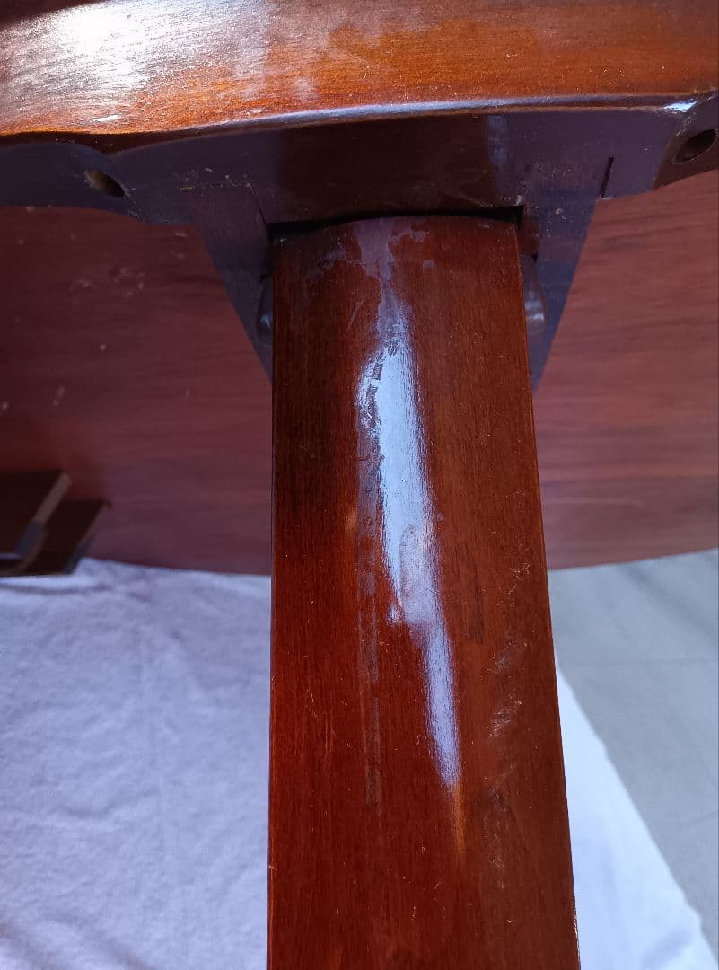 木製ちゃぶ台　折りたたみ　円卓　丸テーブル　座卓　昭和レトロ　古民家家具