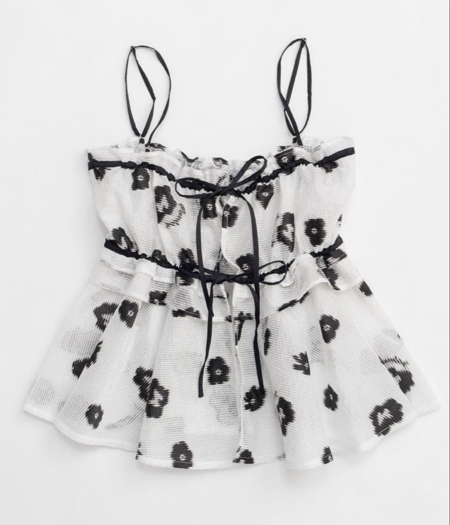 【未使用】MAISON SPECIALシアーフラワーマルチウェイトップス