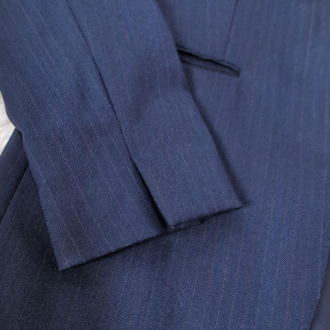 KASHIYAMA パンツスーツ 上下セット ウール100% ネイビー
