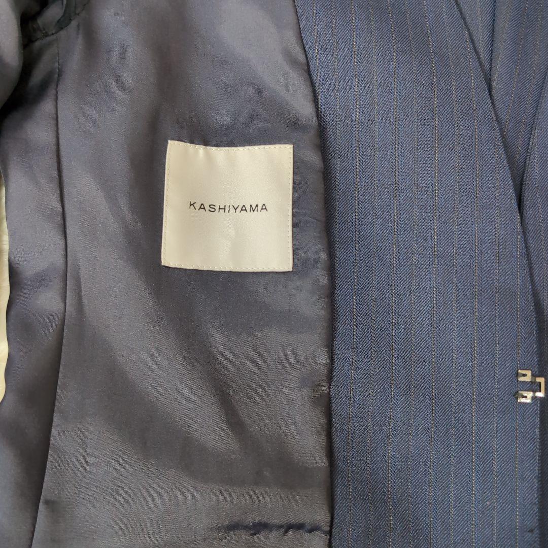 KASHIYAMA パンツスーツ 上下セット ウール100% ネイビー