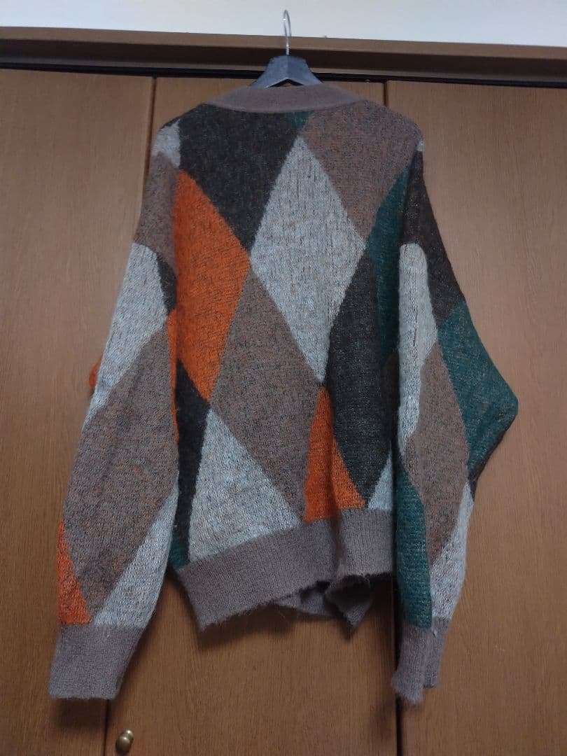 アーガイルプライムオーバーモヘアニットカーディガン