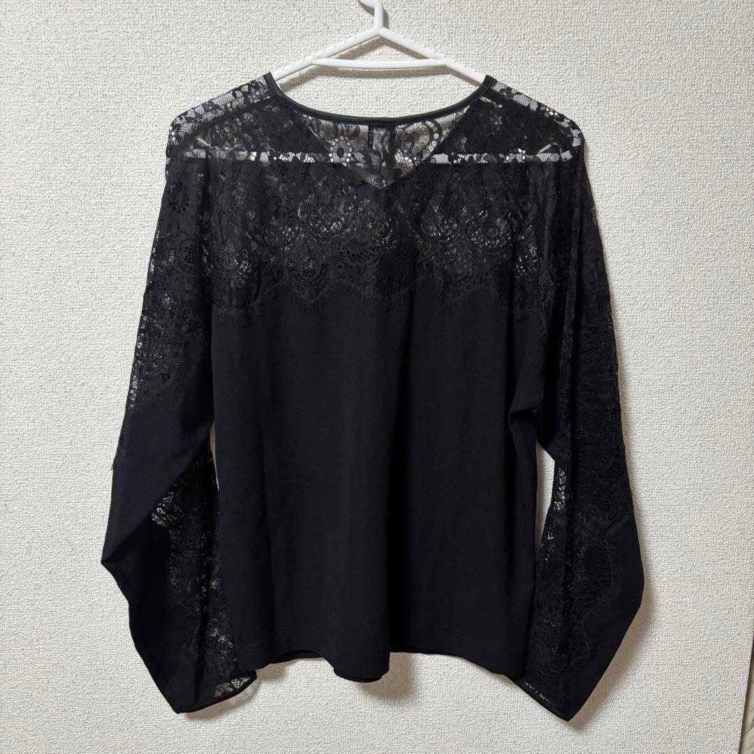 美品 オスカリート Vネックレースニット