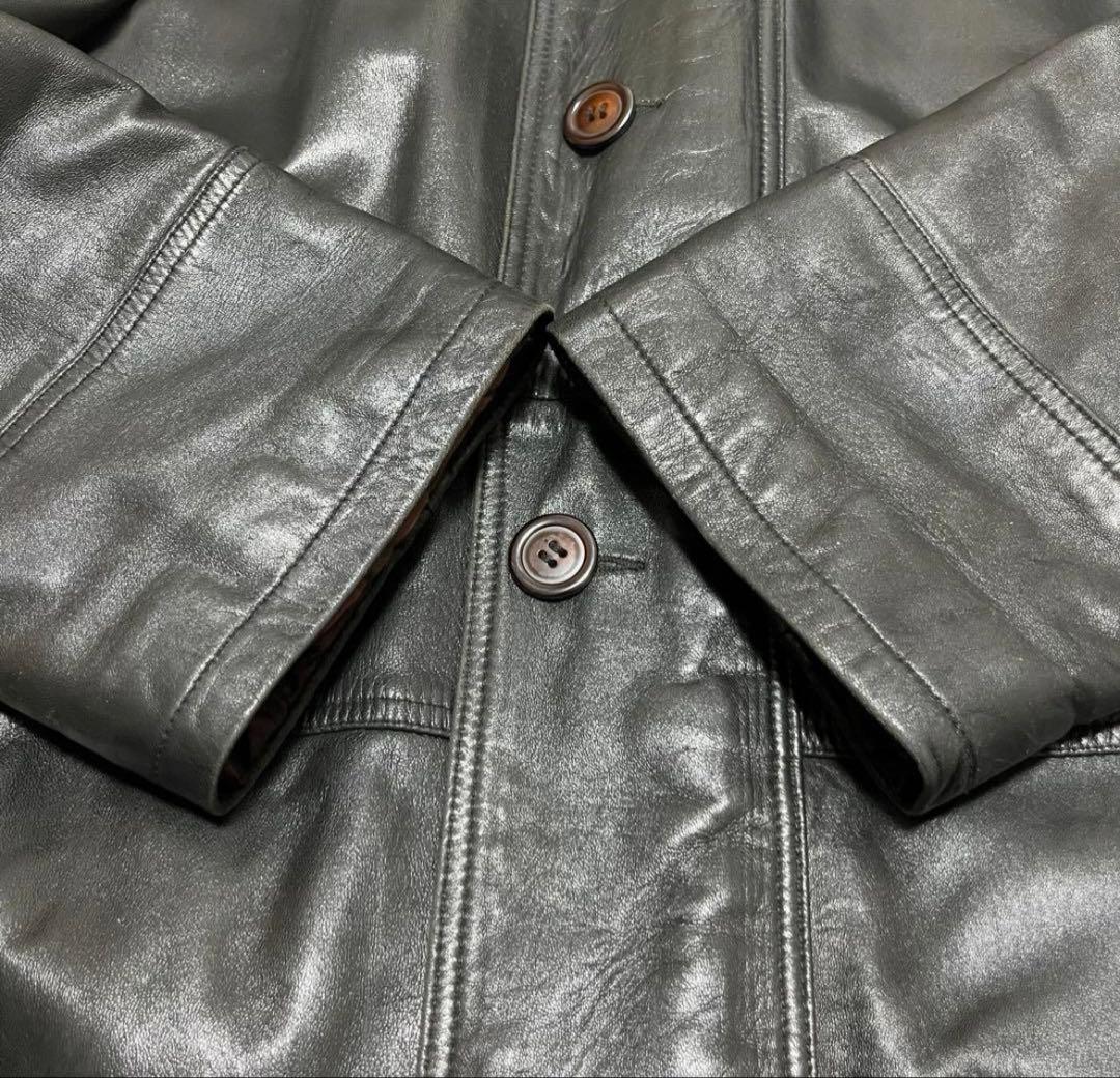 ※MC5 Aquasqutum 中綿レザーカーコート ブラック フランス製 M