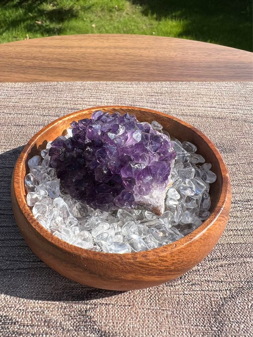 A172 フラワーアメジスト　クラスター 水晶さざれ石　3点セット