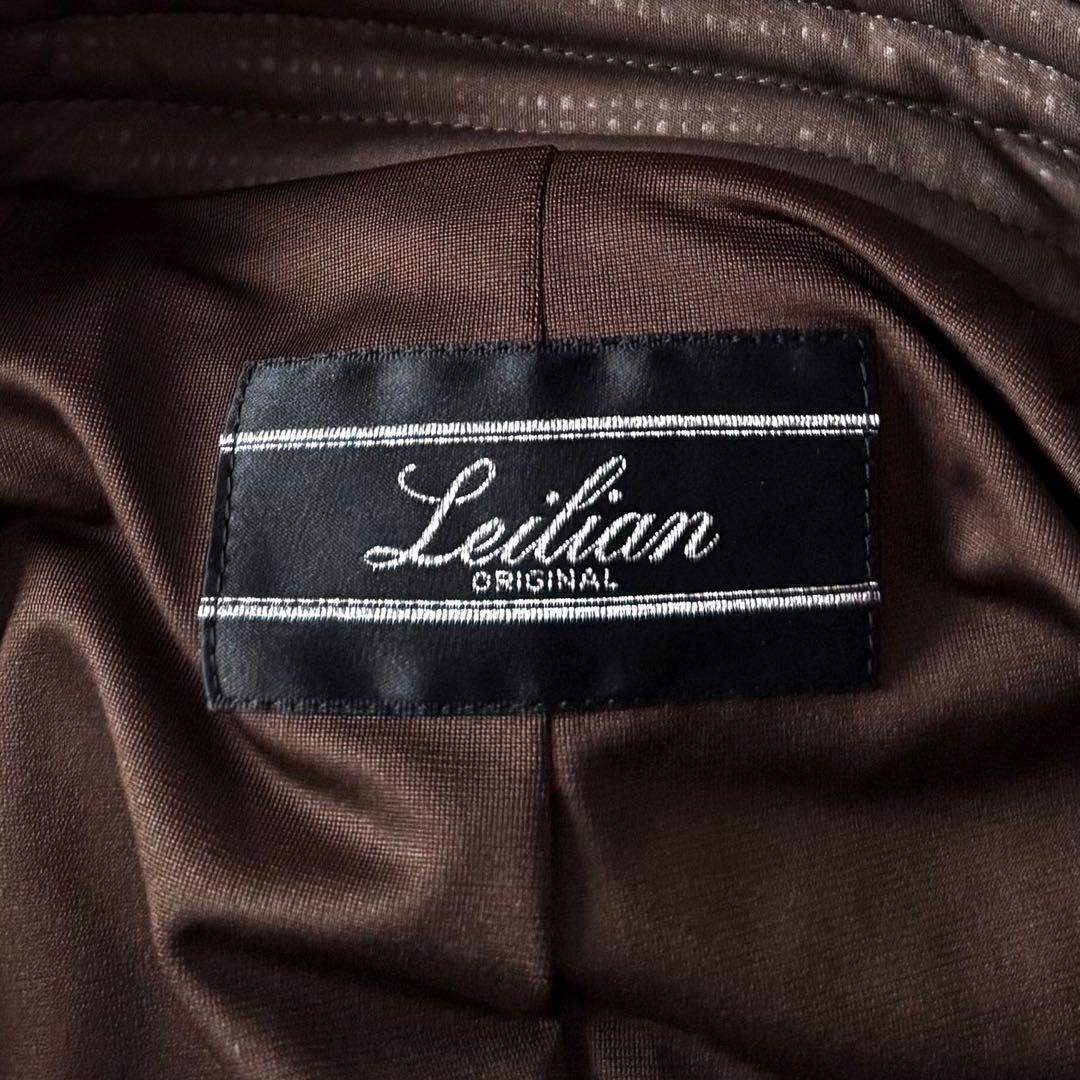 【2XLサイズ】Leilian レリアン ダウンコート ゴールド金具 ブラウン