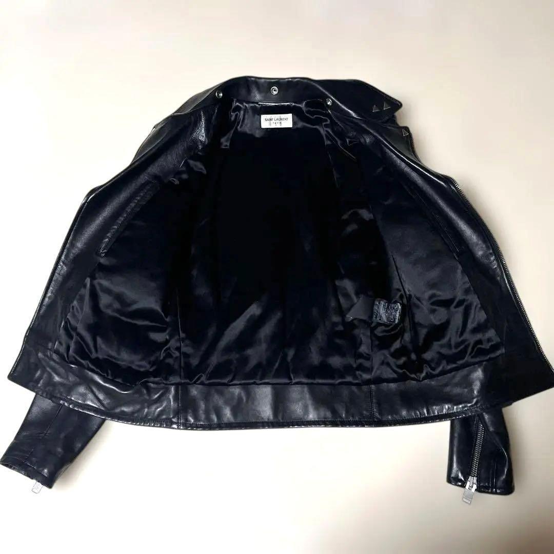 極美品⭐️サンローランパリ YSLロゴ ラムレザー ジャケット 44 超人気