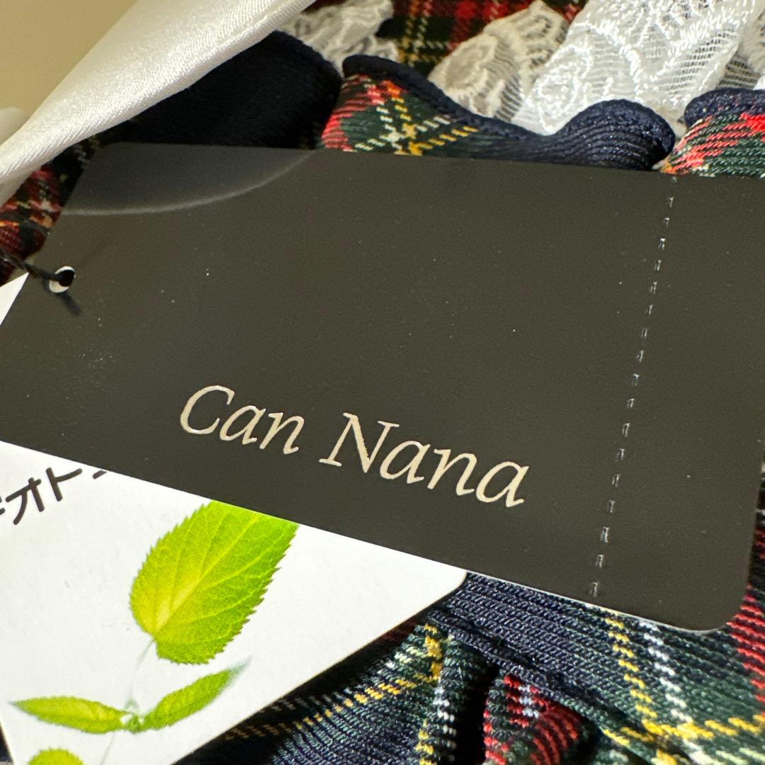 Can Nana チェック柄犬服 フリル付き