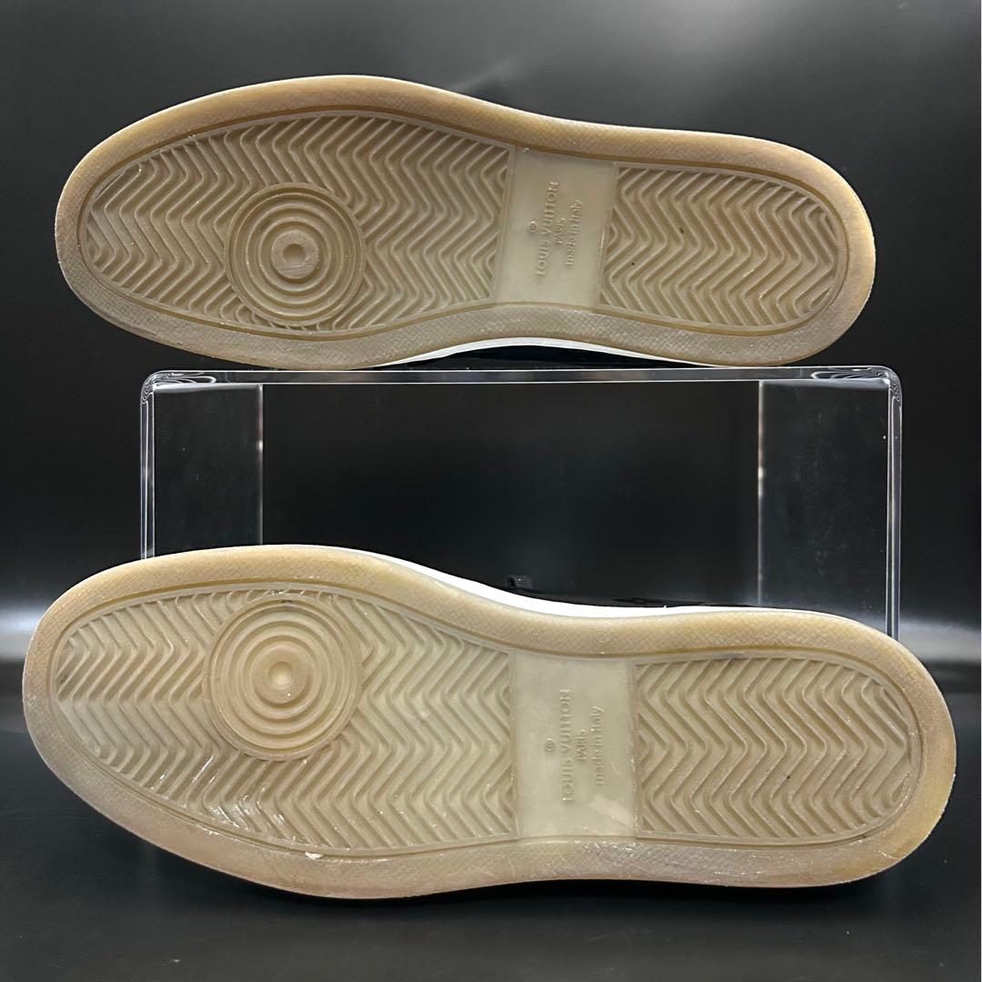 【美品】ルイヴィトン リヴォリライン スニーカー モノグラム メンズ レザー 黒